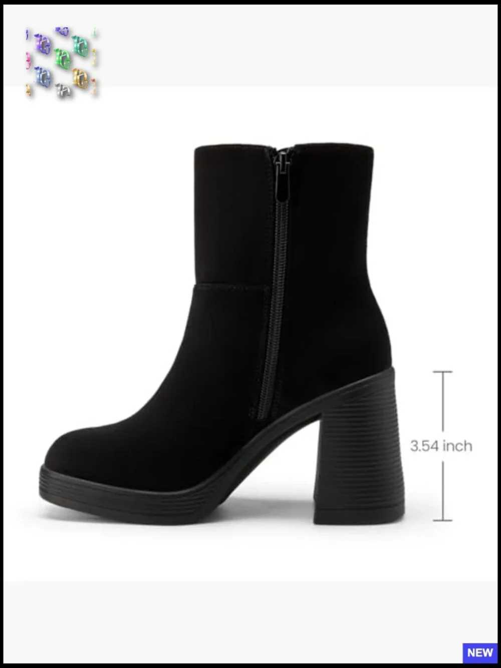 Square Toe Platform Ankle Boots Chunky Block Heel Fashion Dress Booties